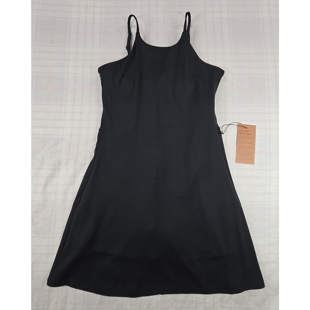 Girlfriend Collective Naomi Dress Unitard Skort Pockets Active Black L NWT